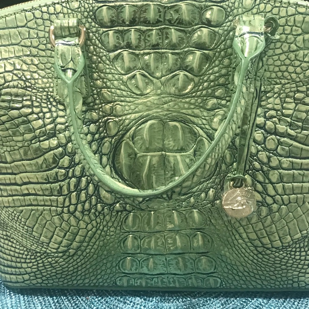 Brahmin Medium Duxbury Green leather Crocodile Embossed Women's Bag New with tag